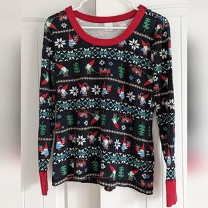 Adult Hanna Andersson | Long John Pajama Top, Fair Isle Gnome, Sz. Large